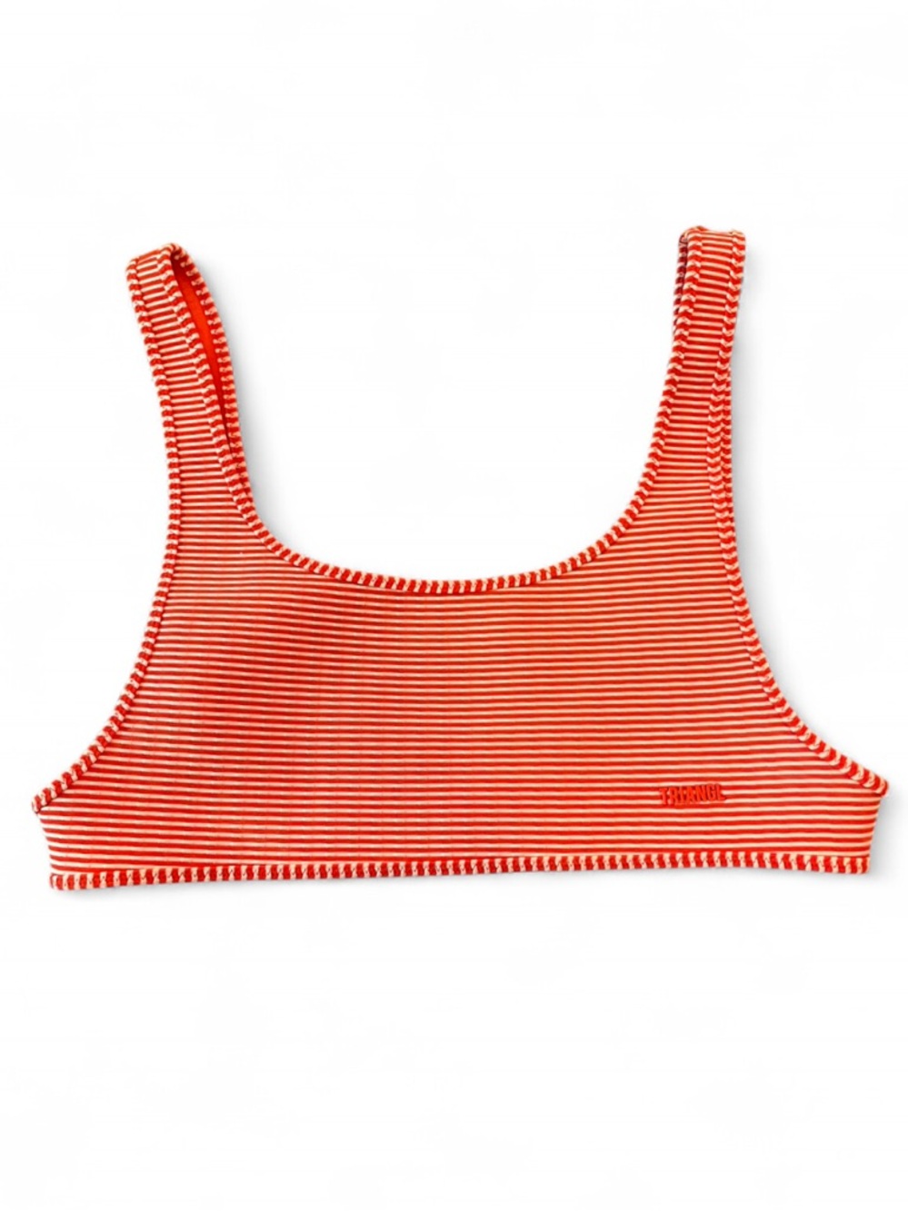 Triangl size M Striped Orange & White Crop Bikini Top